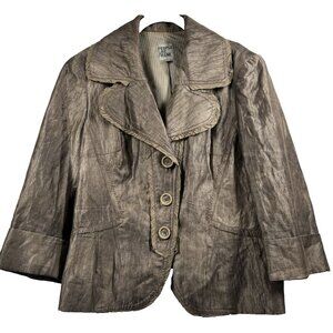 Anthropologie People Like Frank Women's Jacket Brown Size Med Long Sleeve Lined